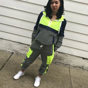 Fashion nova reflective windbreaker set